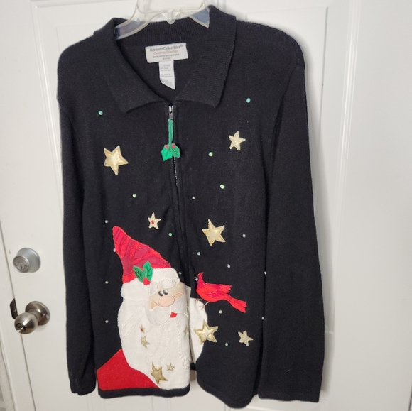 Vintage Heirloom Collections Christmas Zipper Cardigan  Size 22-24 - Picture 1 of 6
